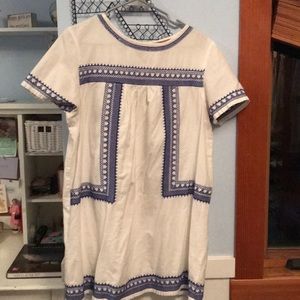 Blue and white dress